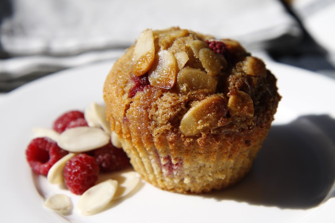 Coconut Almond Raspberry Muffins